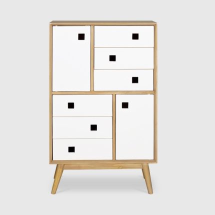Nordic Commode High 6 Drawers White